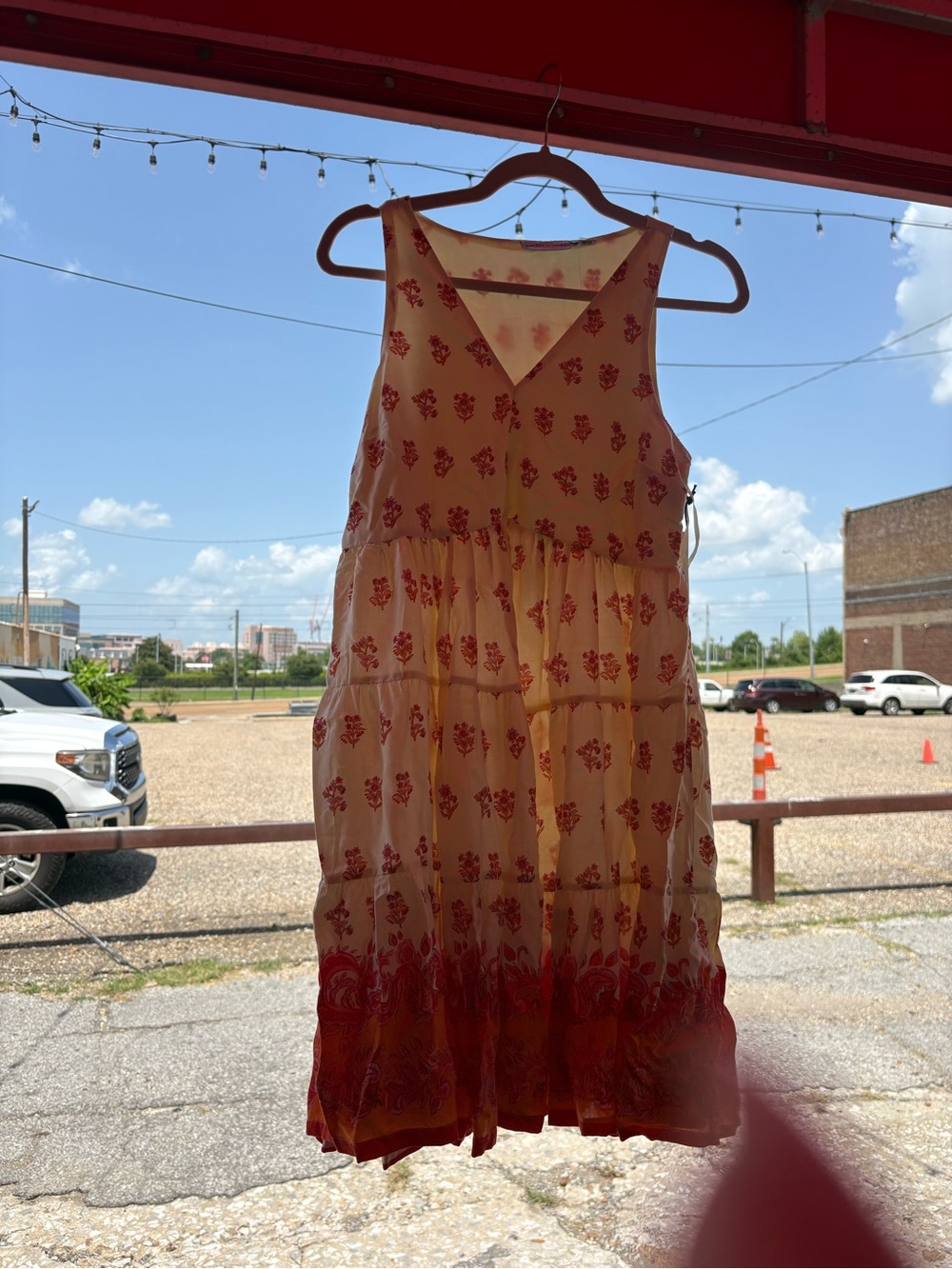 Sincerely Jules Cream Dress with Pink and Red Floral Print